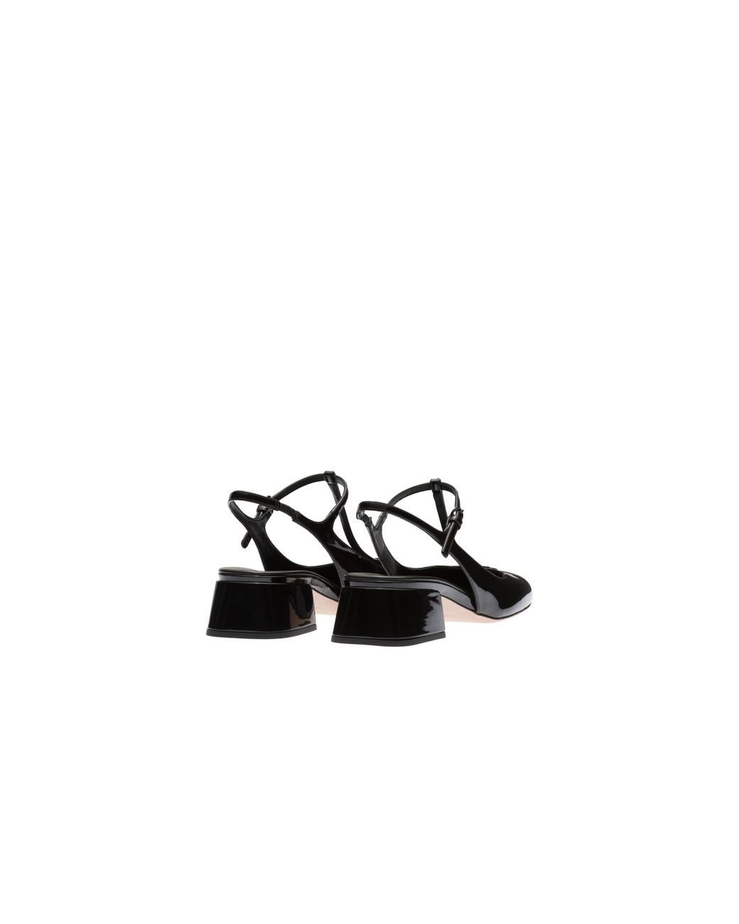 Miu Miu Patent Leather Slingback Pumps in Black | Lyst