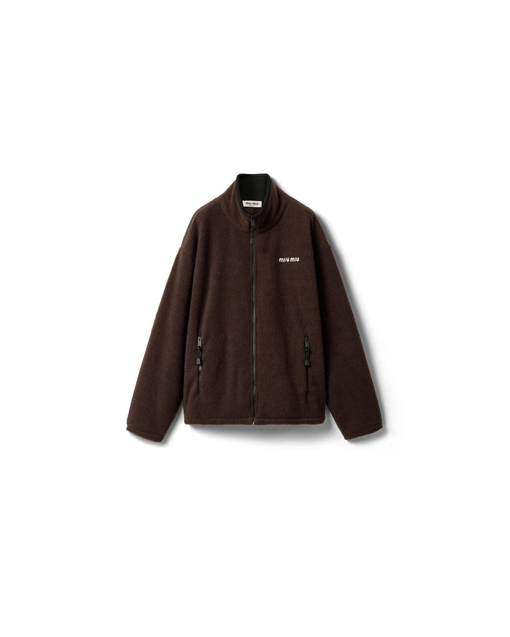 Miu Miu Brown Fleece Zipper Jacket