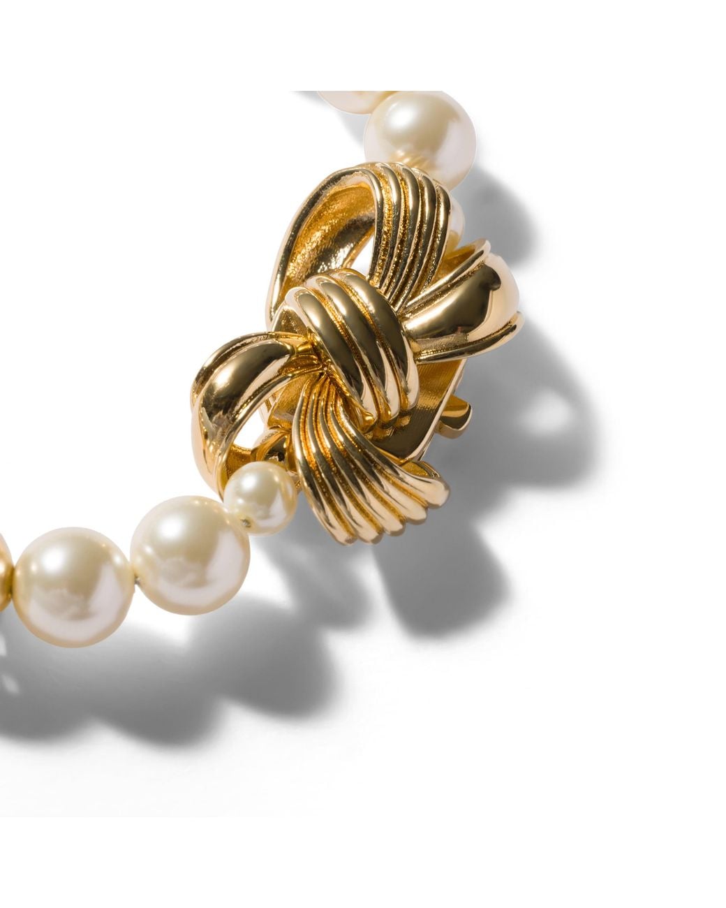 Miu Miu Metallic Metal And Pearl Bracelet