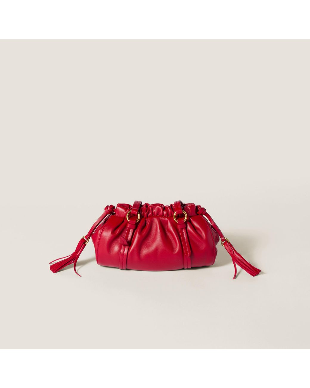 Miu Miu Joie Nappa Leather Mini-Bag in Red | Lyst