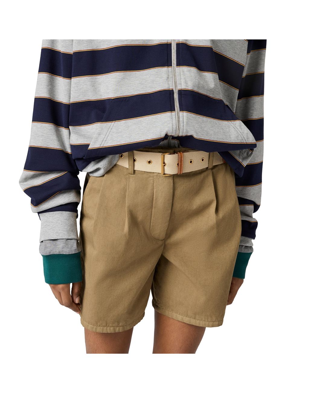 Miu Miu Natural Old Gabardine Bermudas