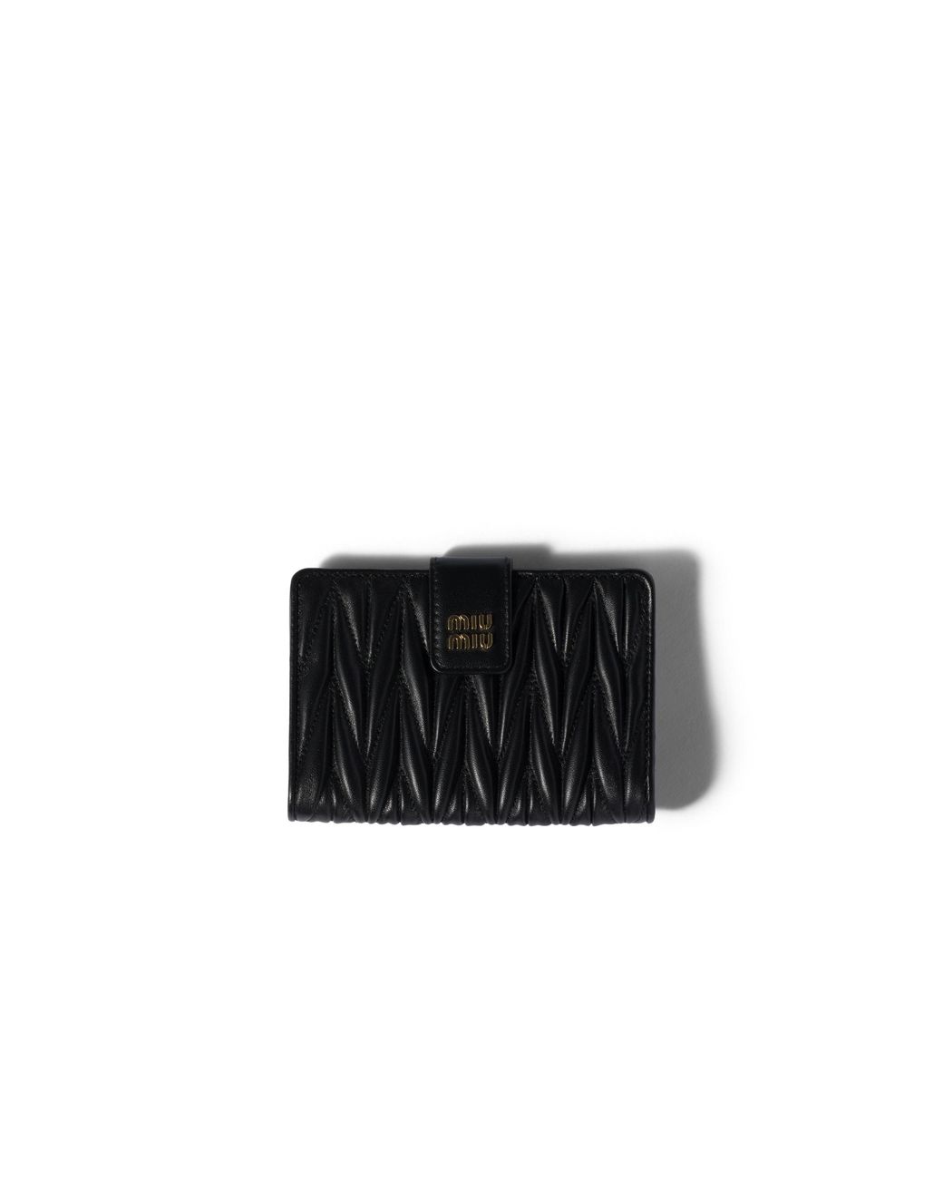 Miu Miu Black Matelassé Nappa Leather Wallet