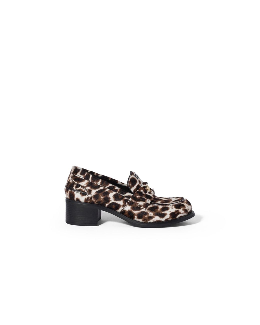 Miu Miu Black Printed Leather Loafers