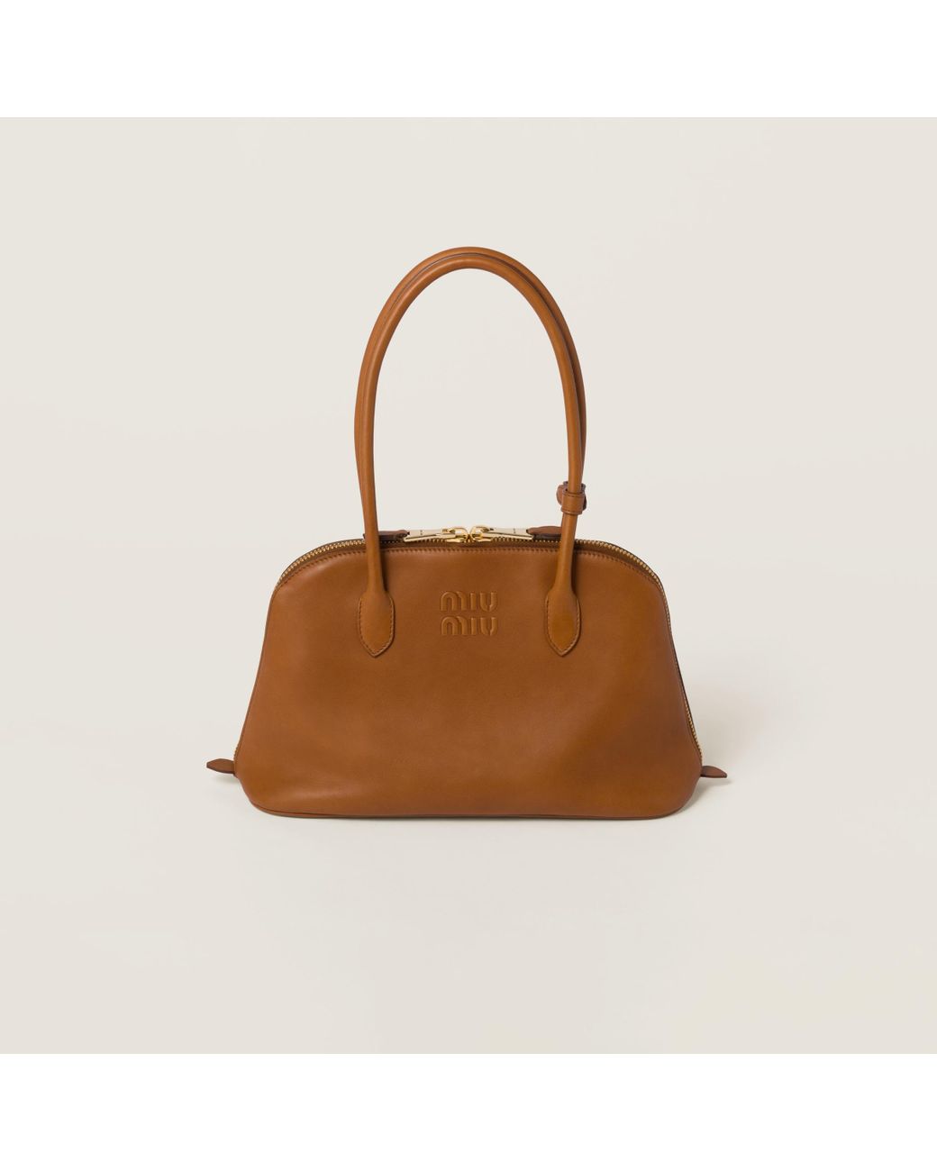 Miu Miu Leather Bag in Brown | Lyst Miu Miu Leather Bag in Brown | Lyst