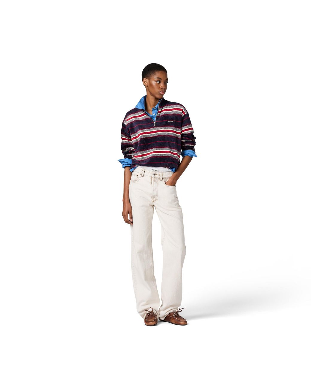 Miu Miu White Five-Pocket Denim Jeans