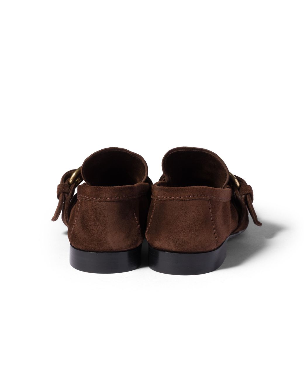 Miu Miu Brown Suede Loafers With Buckle