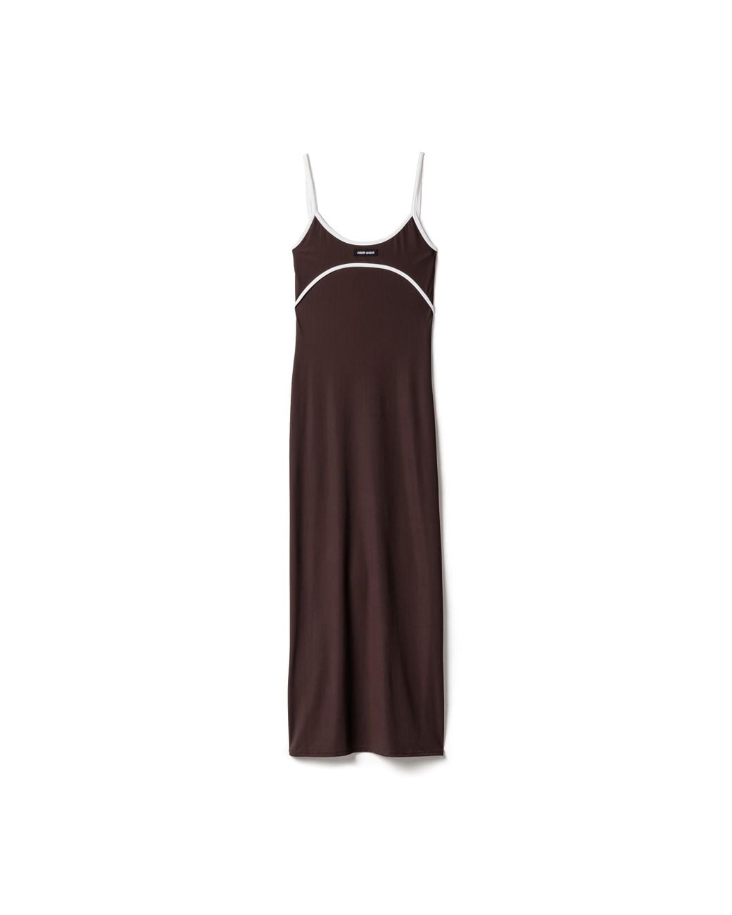 Miu Miu Brown Stretch Jersey Midi-Dress