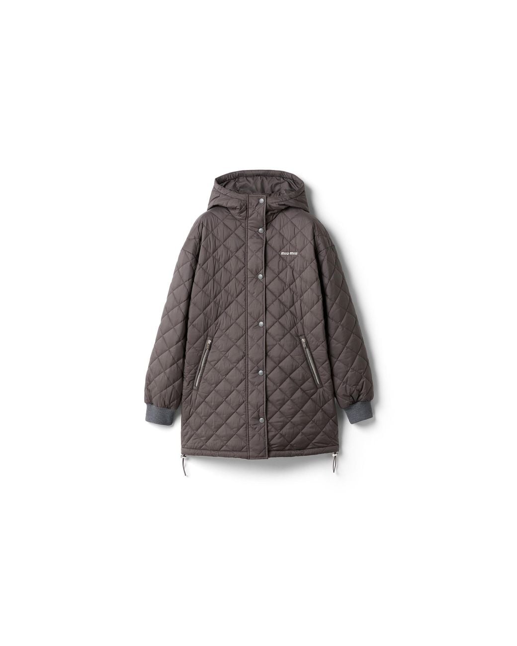 Miu Miu Brown Technical Pongé Down Jacket