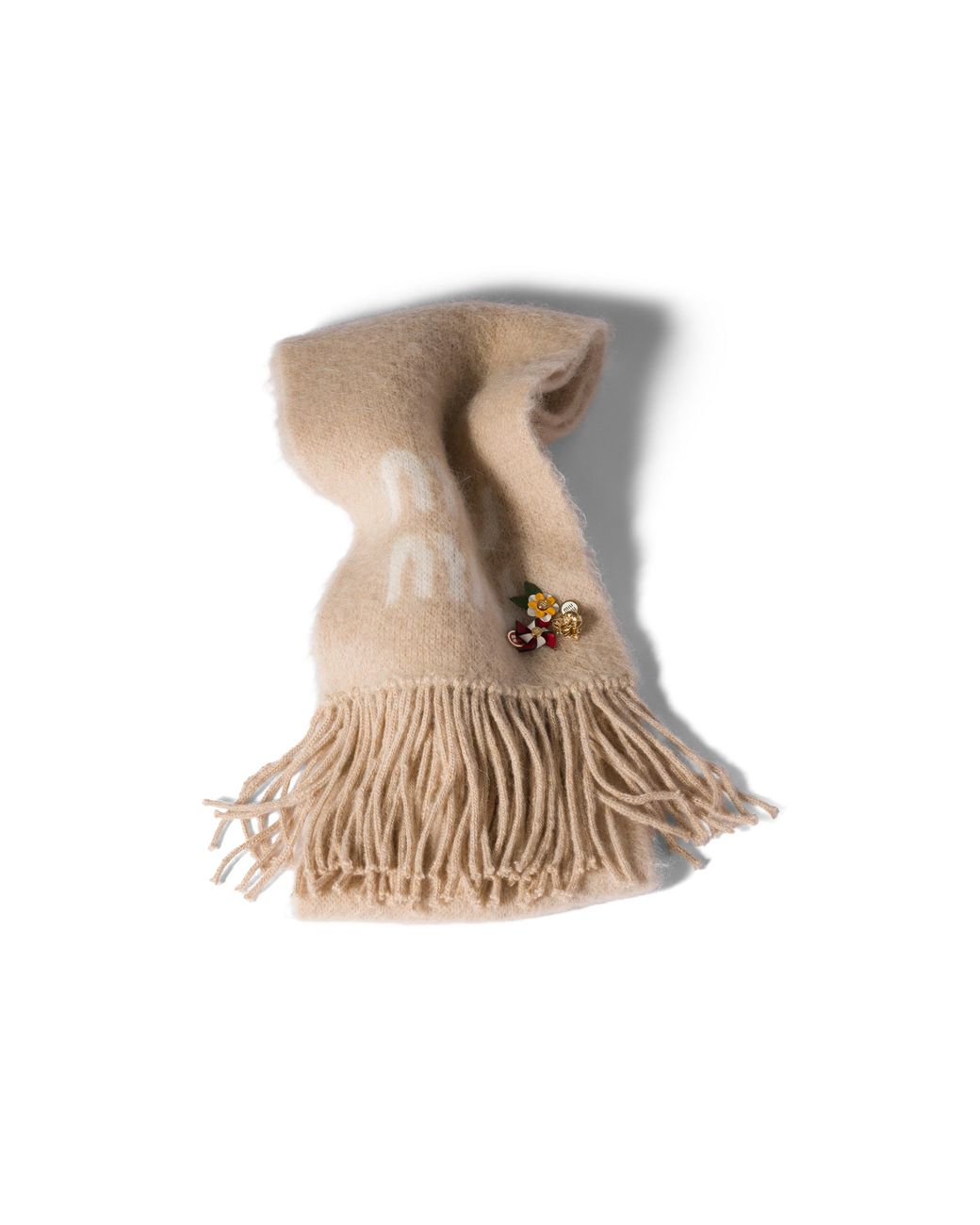 Miu Miu Natural Wool And Mohair Scarf