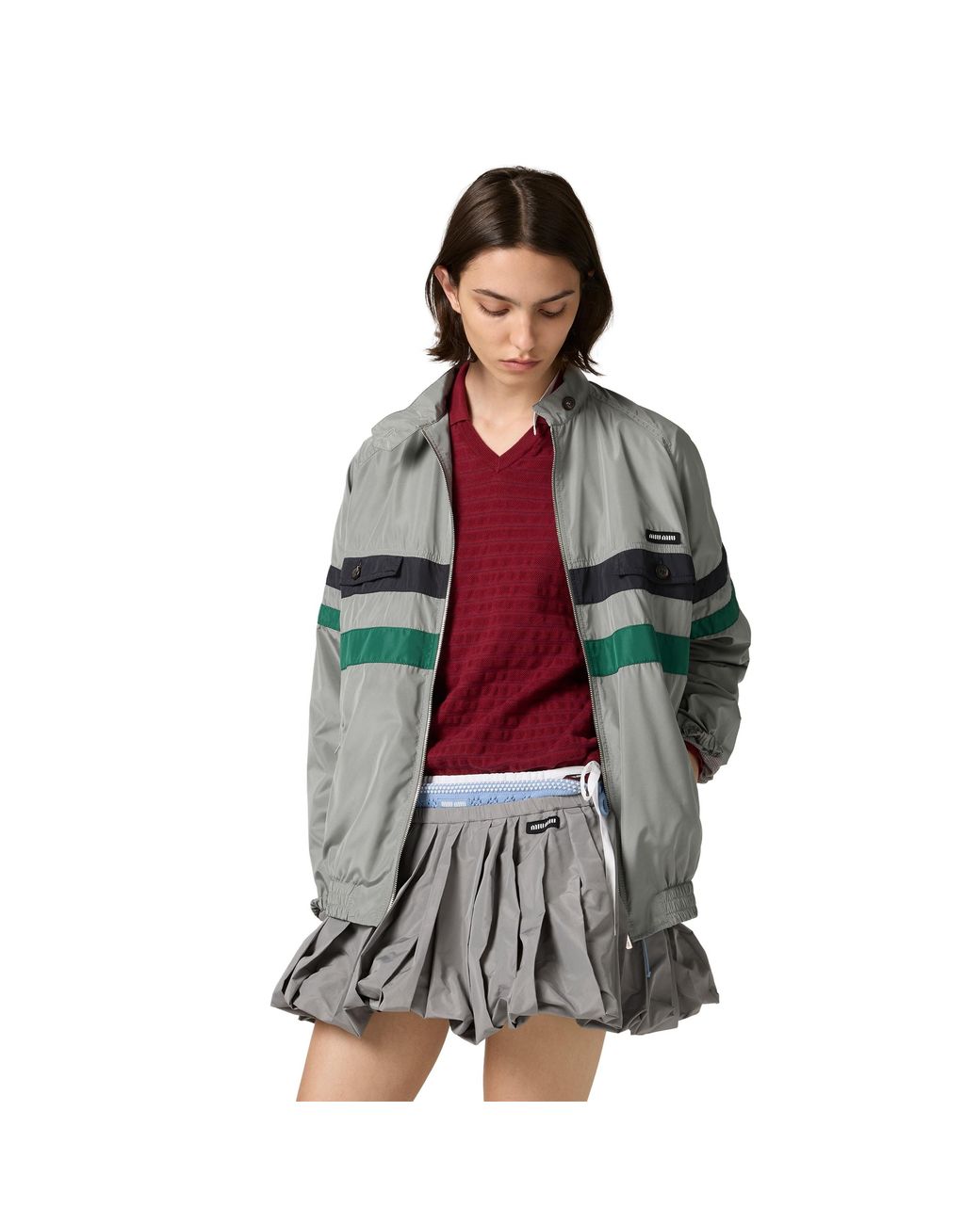 Miu Miu Red V-Neck Cotton Sweater