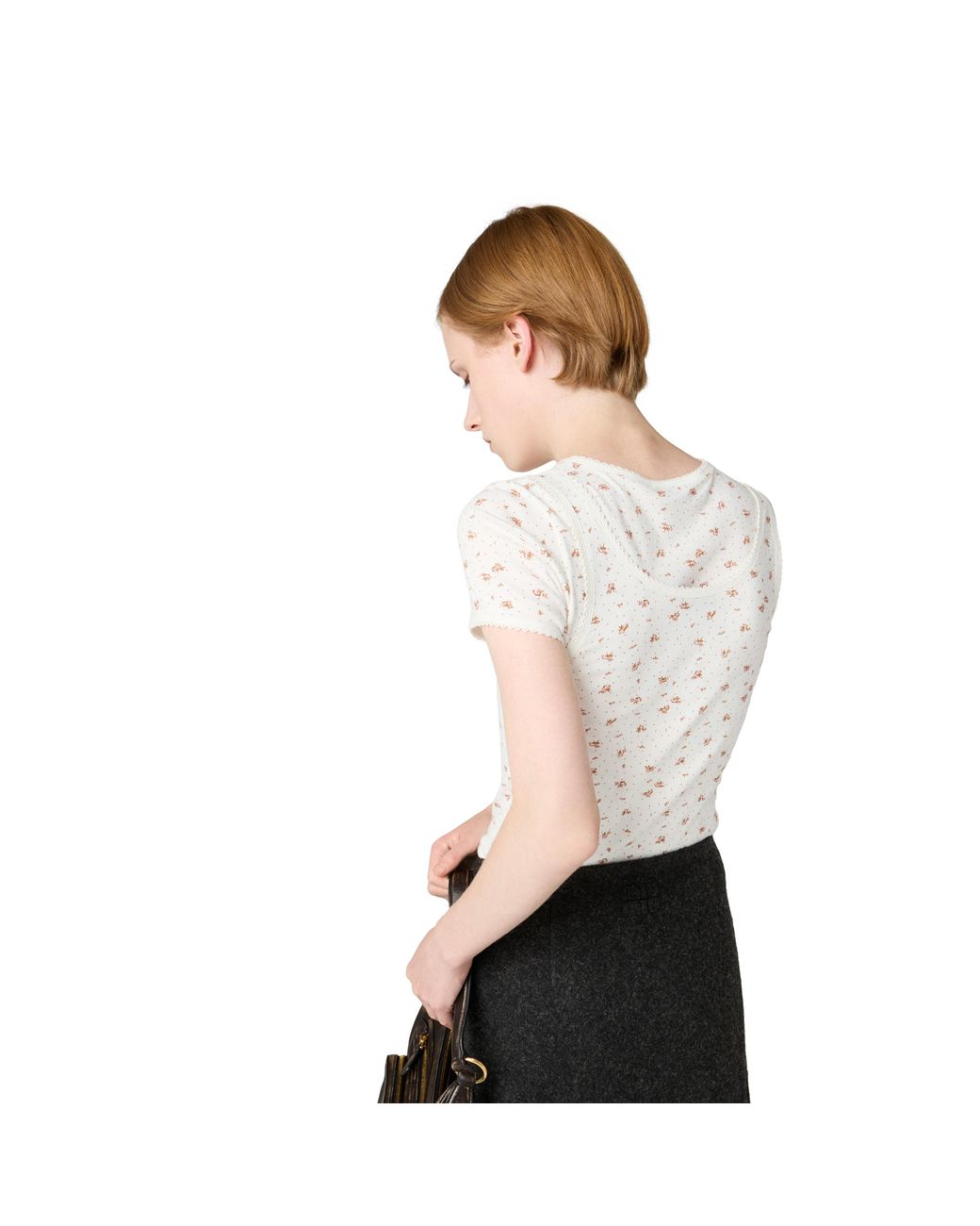 Miu Miu White Ribbed Jersey Tank Top