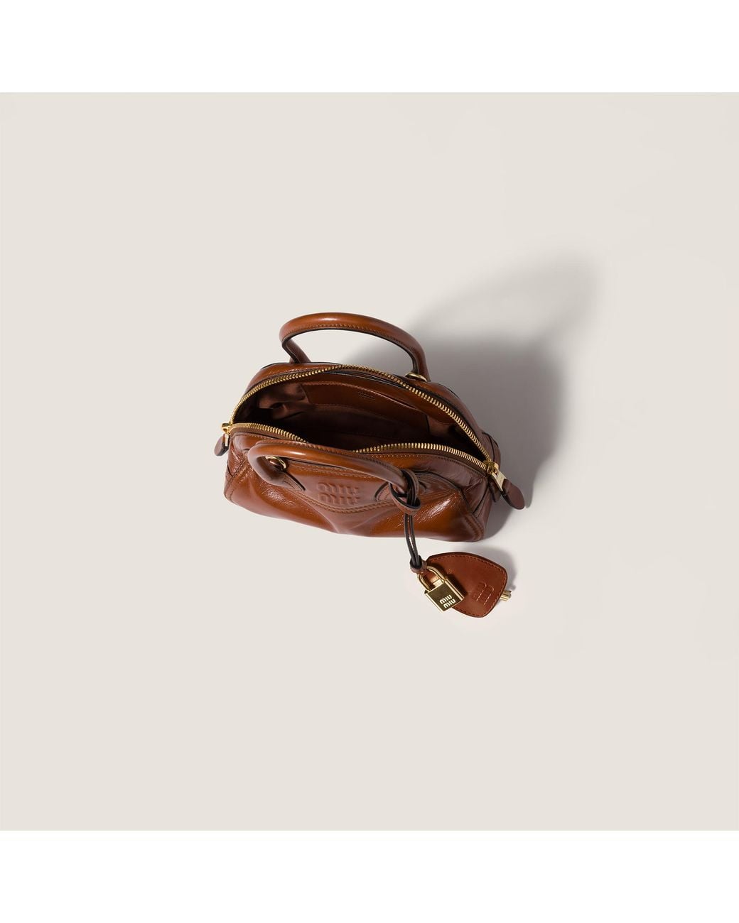 Miu Miu Brown Vivant Shiny Leather Mini-Bag