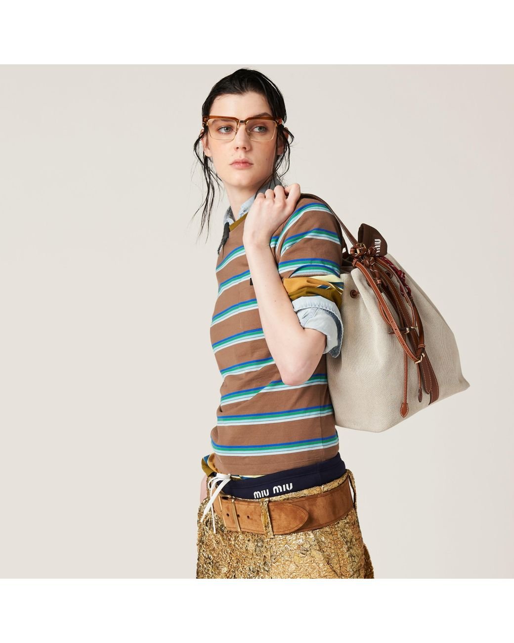 【EMIS】CANVAS SHOULDER BUCKET BAG-BEIGE CANVAS SHOULDER BUCKET BAG-BLACK - EMIS