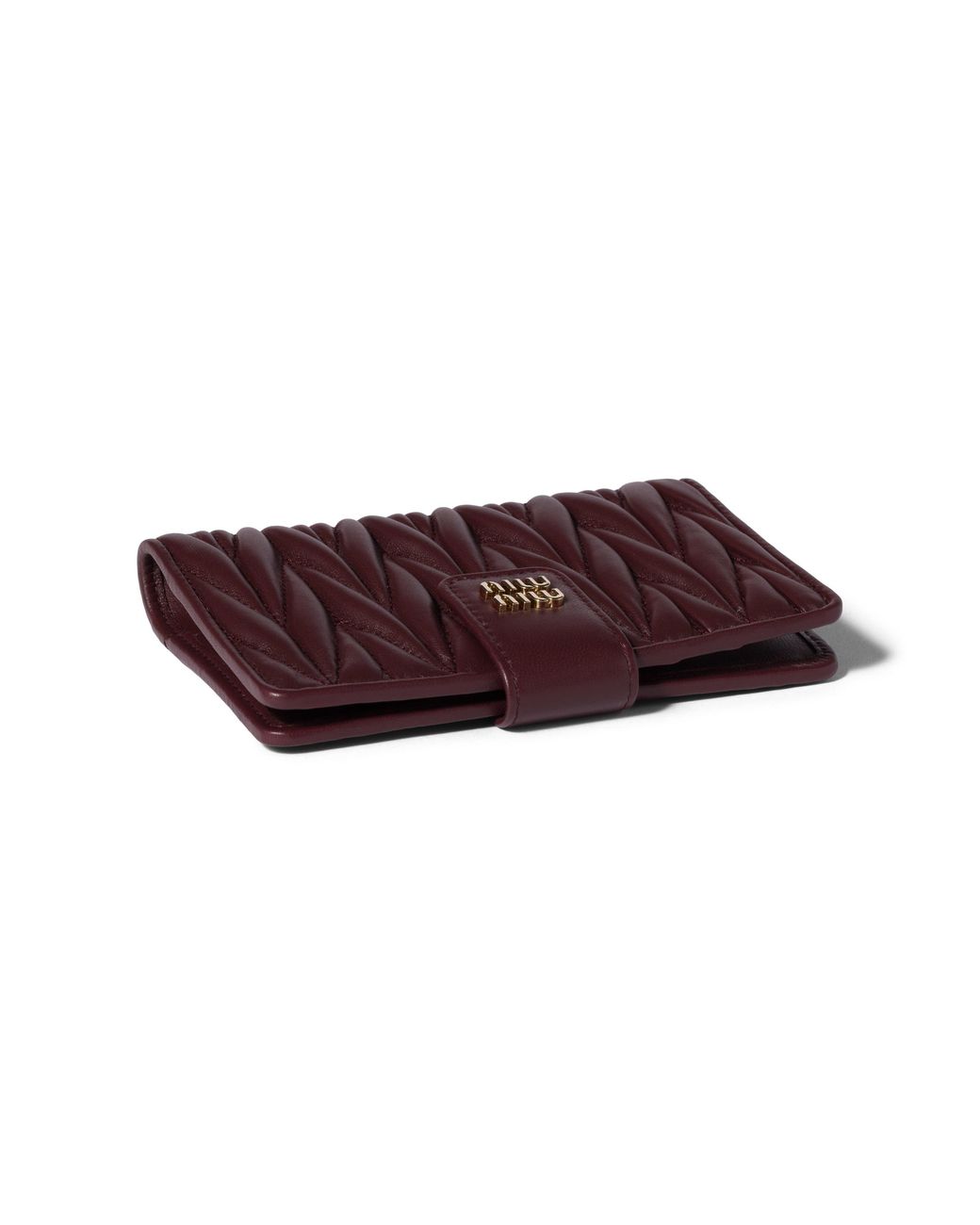 Miu Miu Purple Matelassé Nappa Leather Wallet