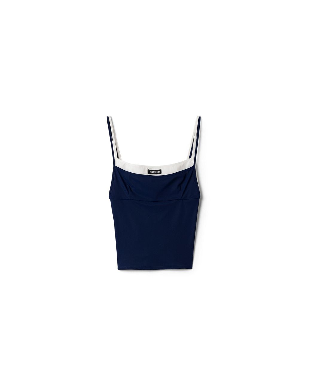 Miu Miu Blue Stretch Jersey Top