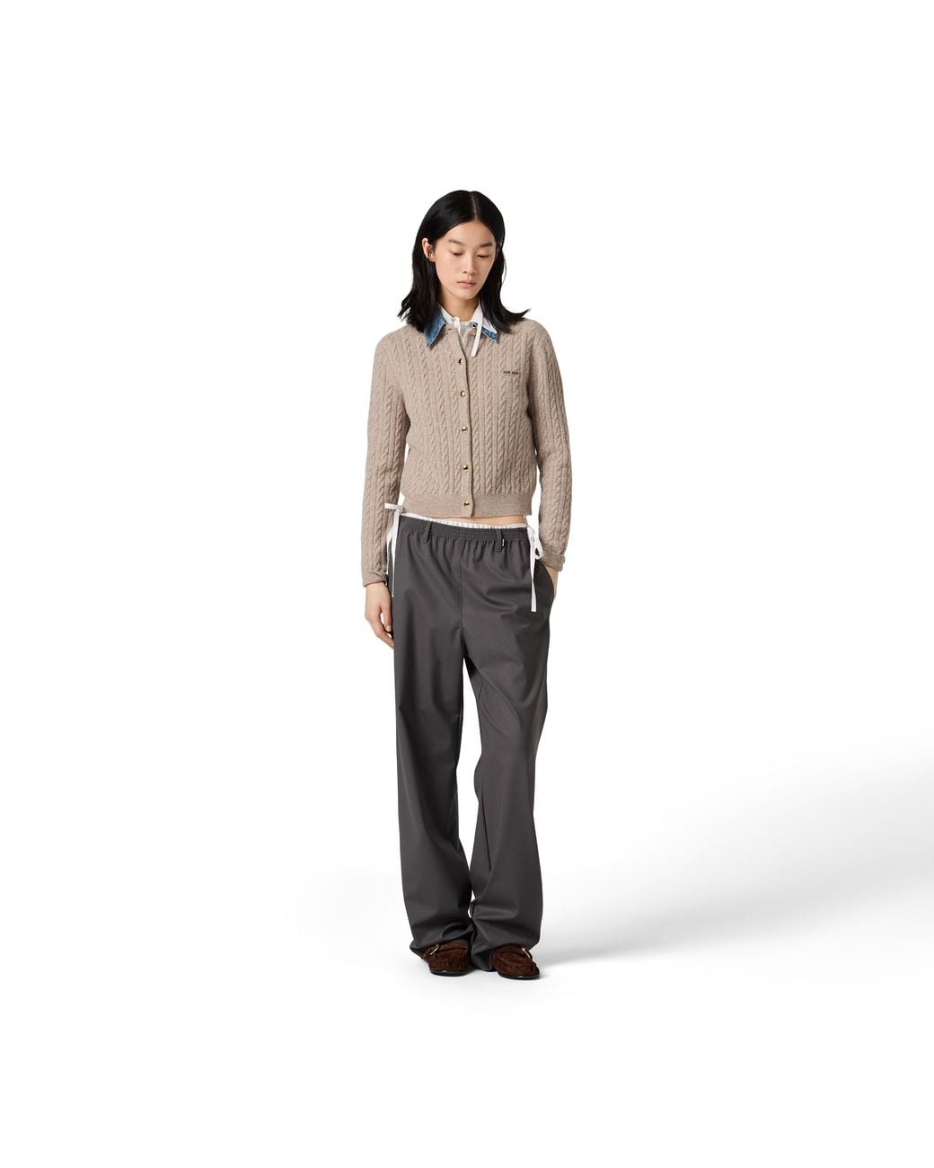 Miu Miu Natural Wool And Cashmere Cardigan
