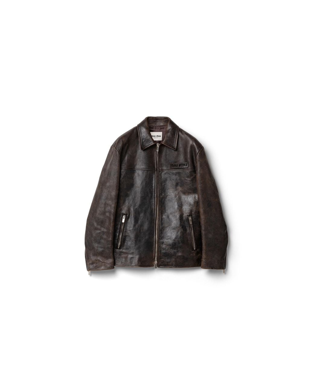 Miu Miu Black Waxed Suede Jacket