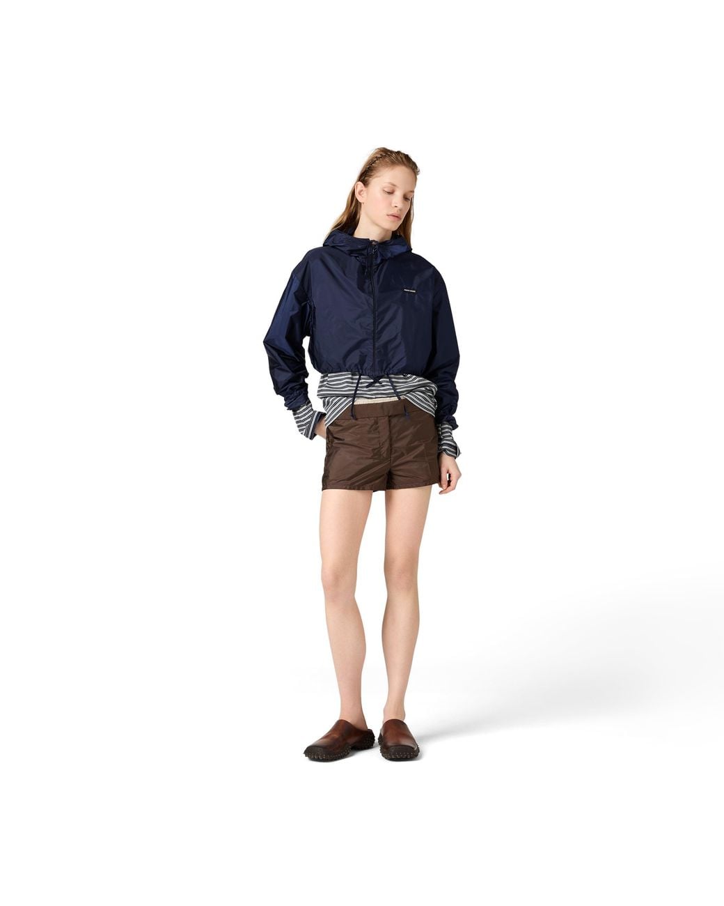 Miu Miu Brown Technical Fabric Shorts