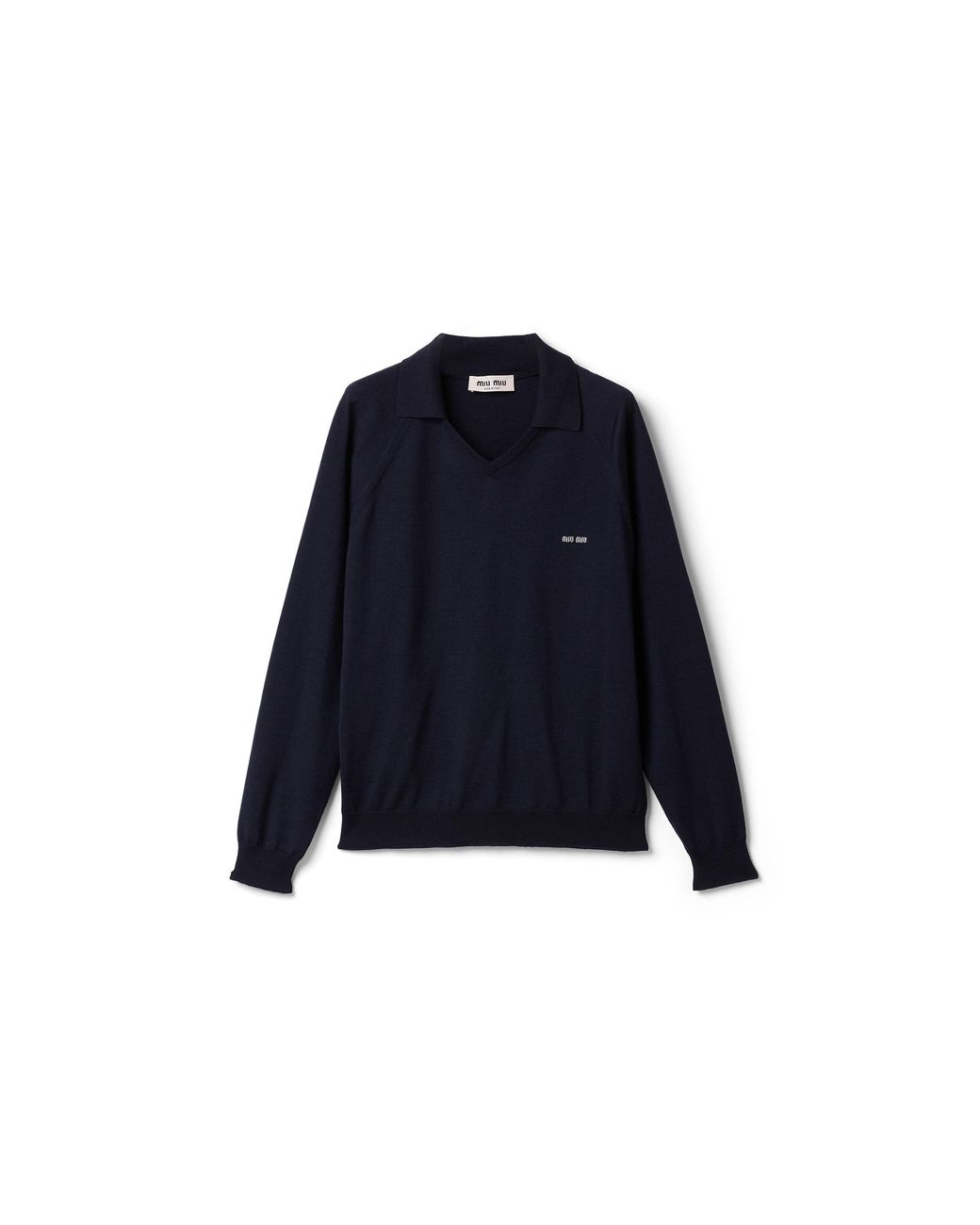 Miu Miu Blue Wool Polo Sweater