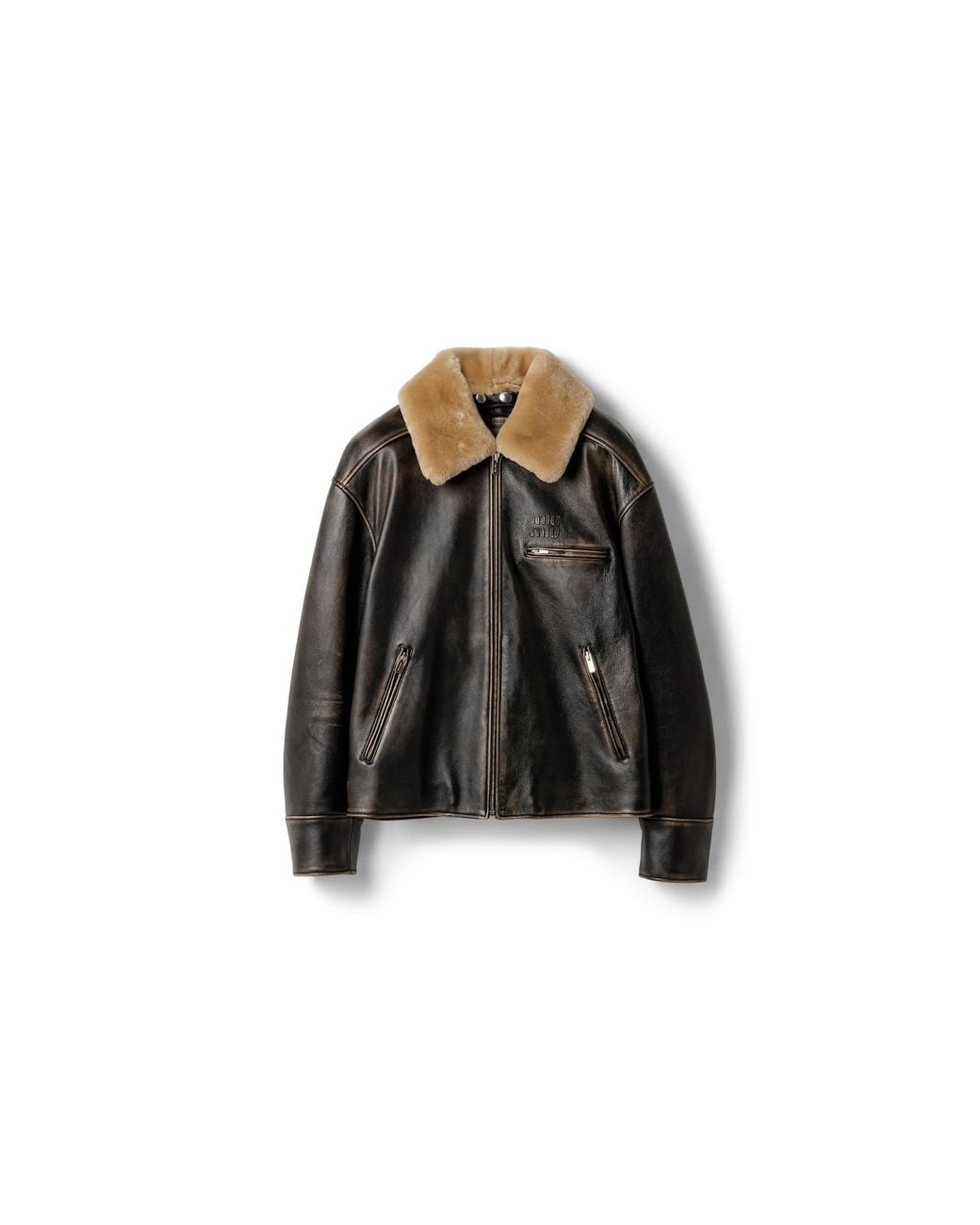 Miu Miu Black Nappa Leather Jacket