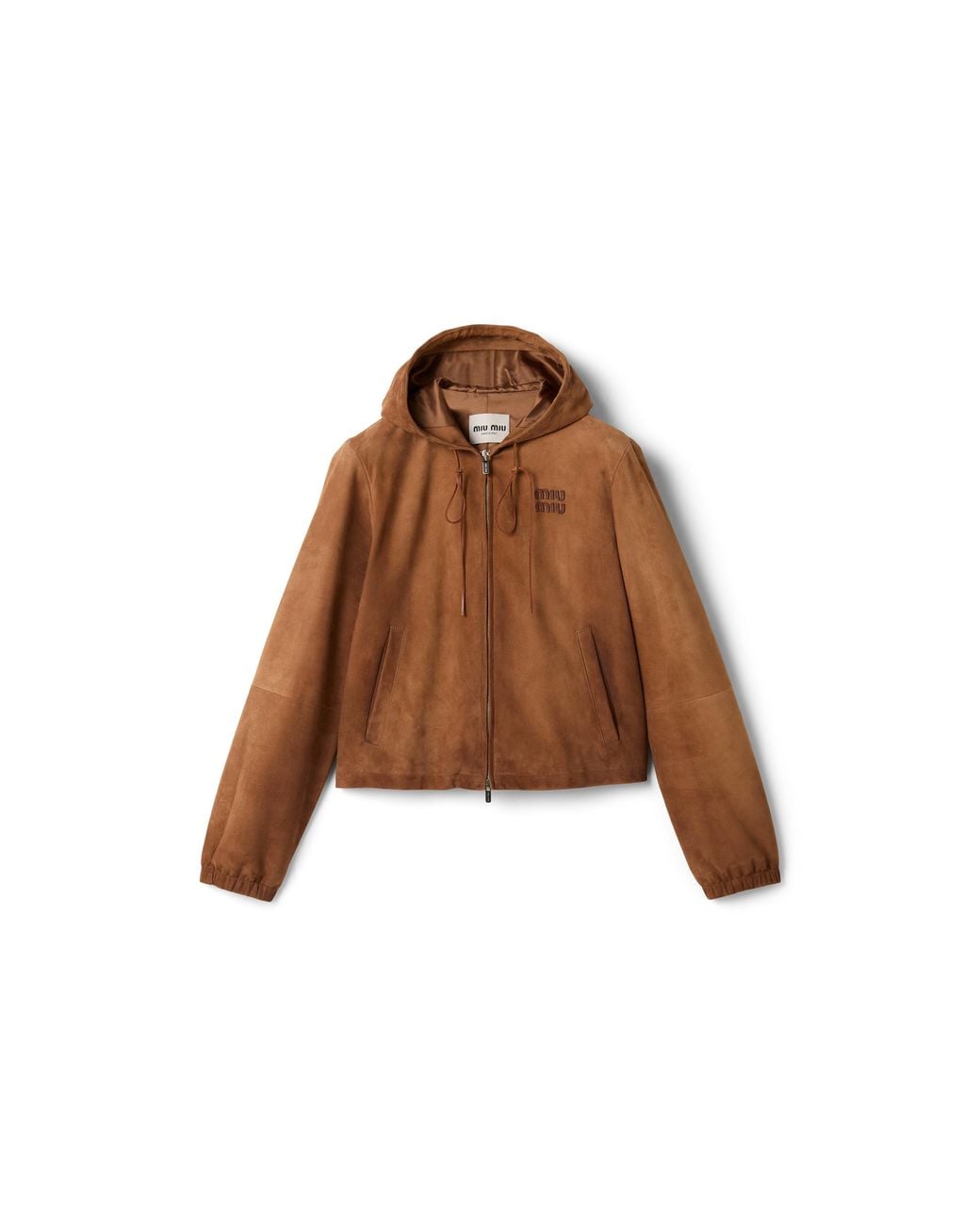 Miu Miu Brown Waxed Suede Blouson Jacket