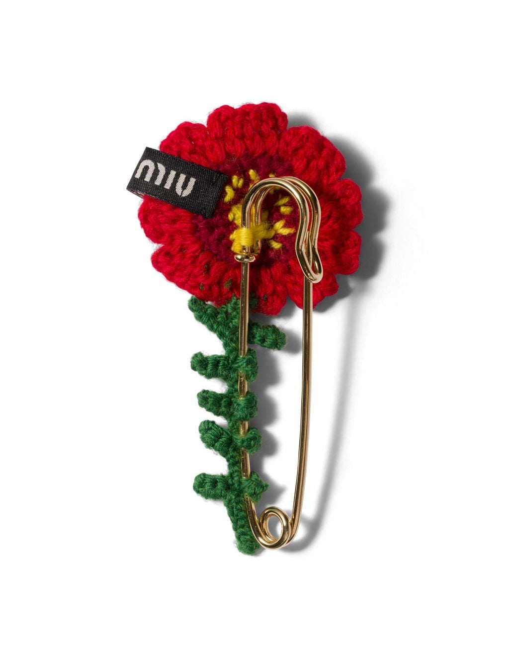 Miu Miu Red Crochet Brooch