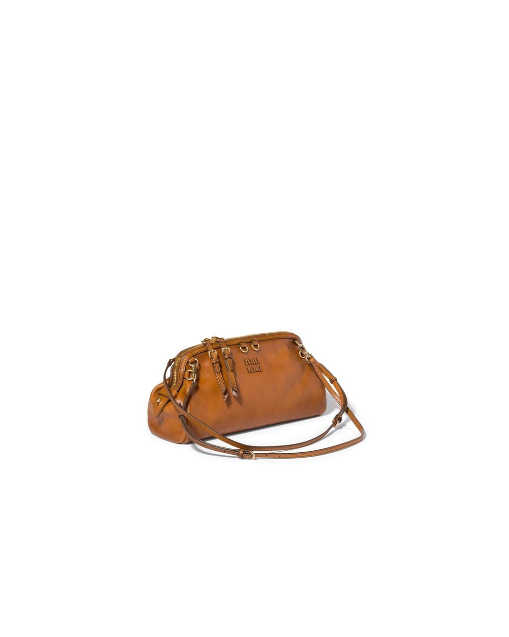 Miu Miu Brown Caprice Leather Clutch