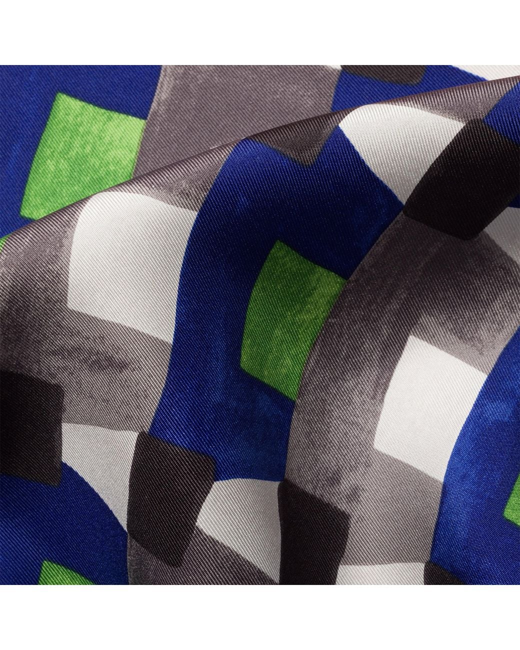 Miu Miu Blue Printed Silk Scarf