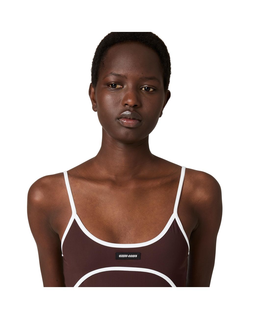 Miu Miu Brown Stretch Jersey Midi-Dress