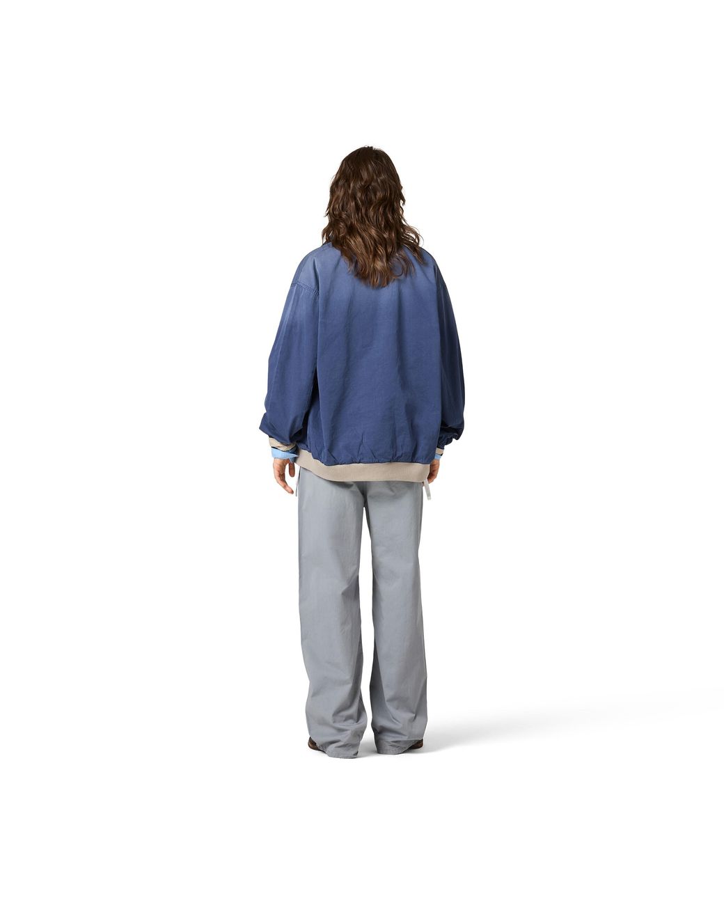 Miu Miu Gray Garment-Dyed Twill Pants