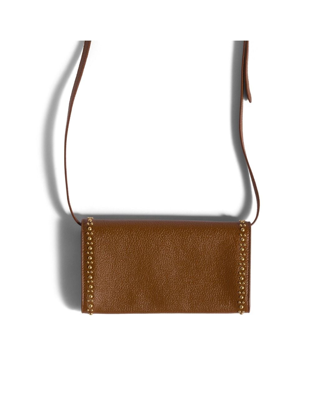 Miu Miu Brown Leather Wallet With Shoulder Strap