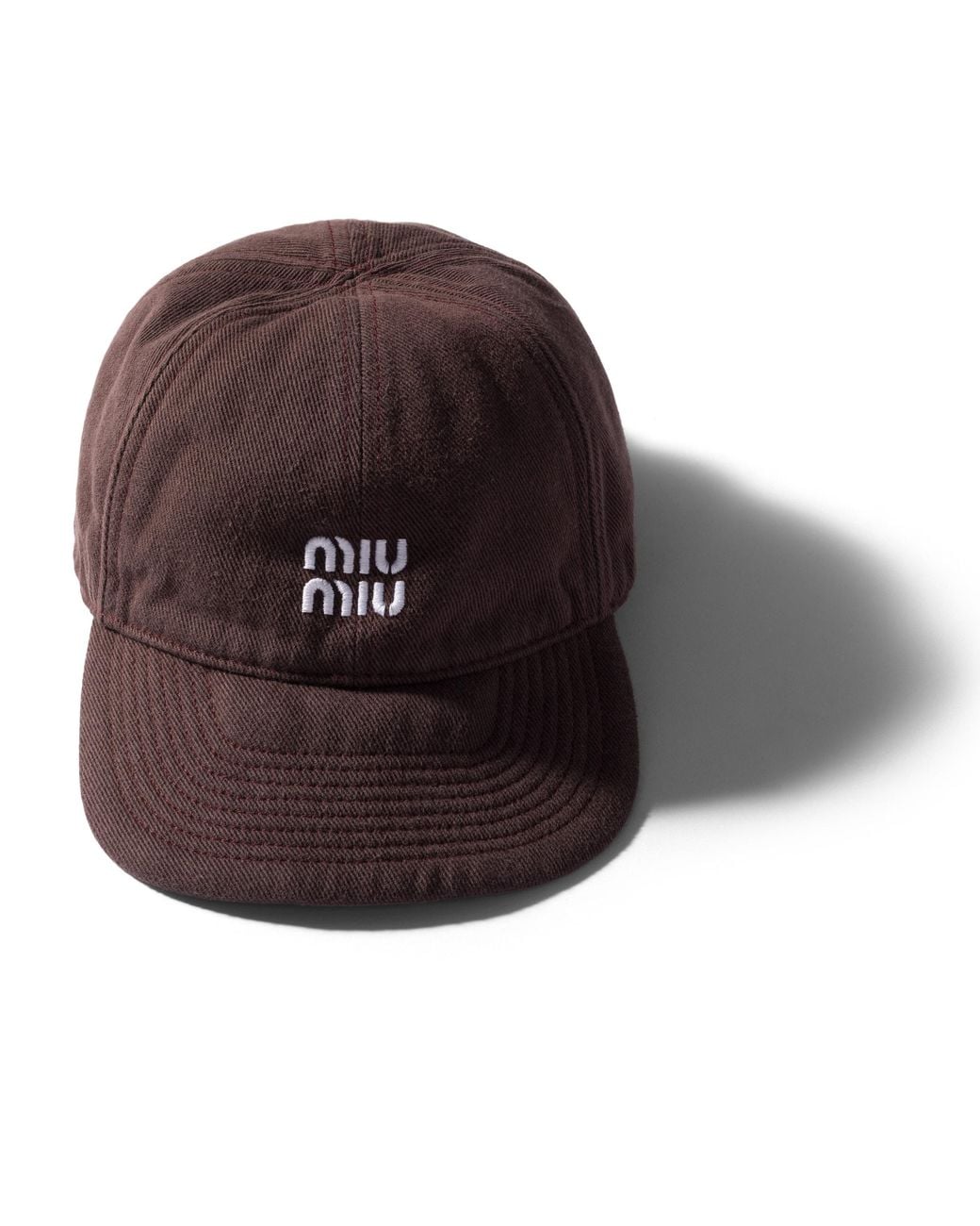 Miu Miu Brown Denim Baseball Cap