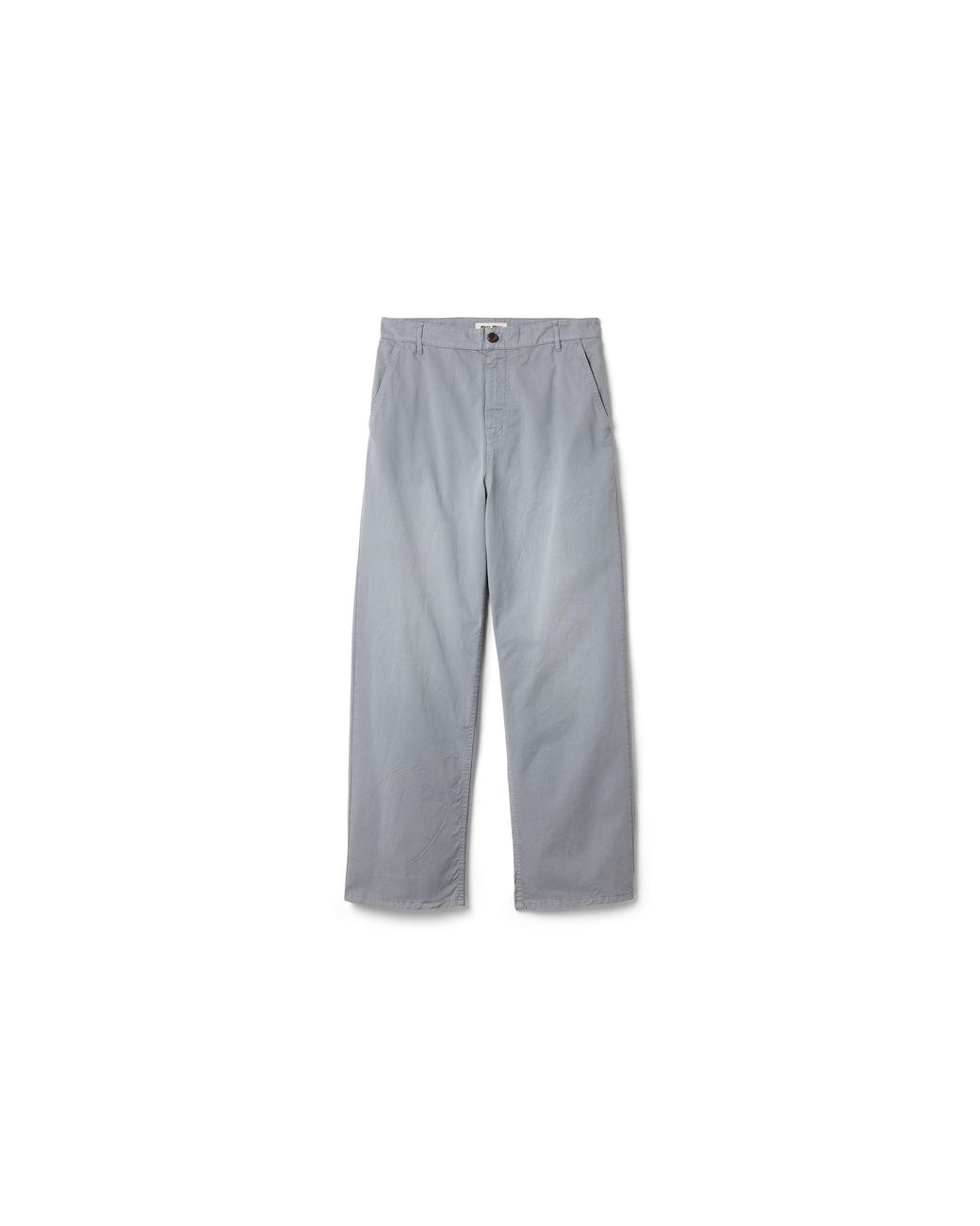 Miu Miu Gray Garment-Dyed Twill Pants