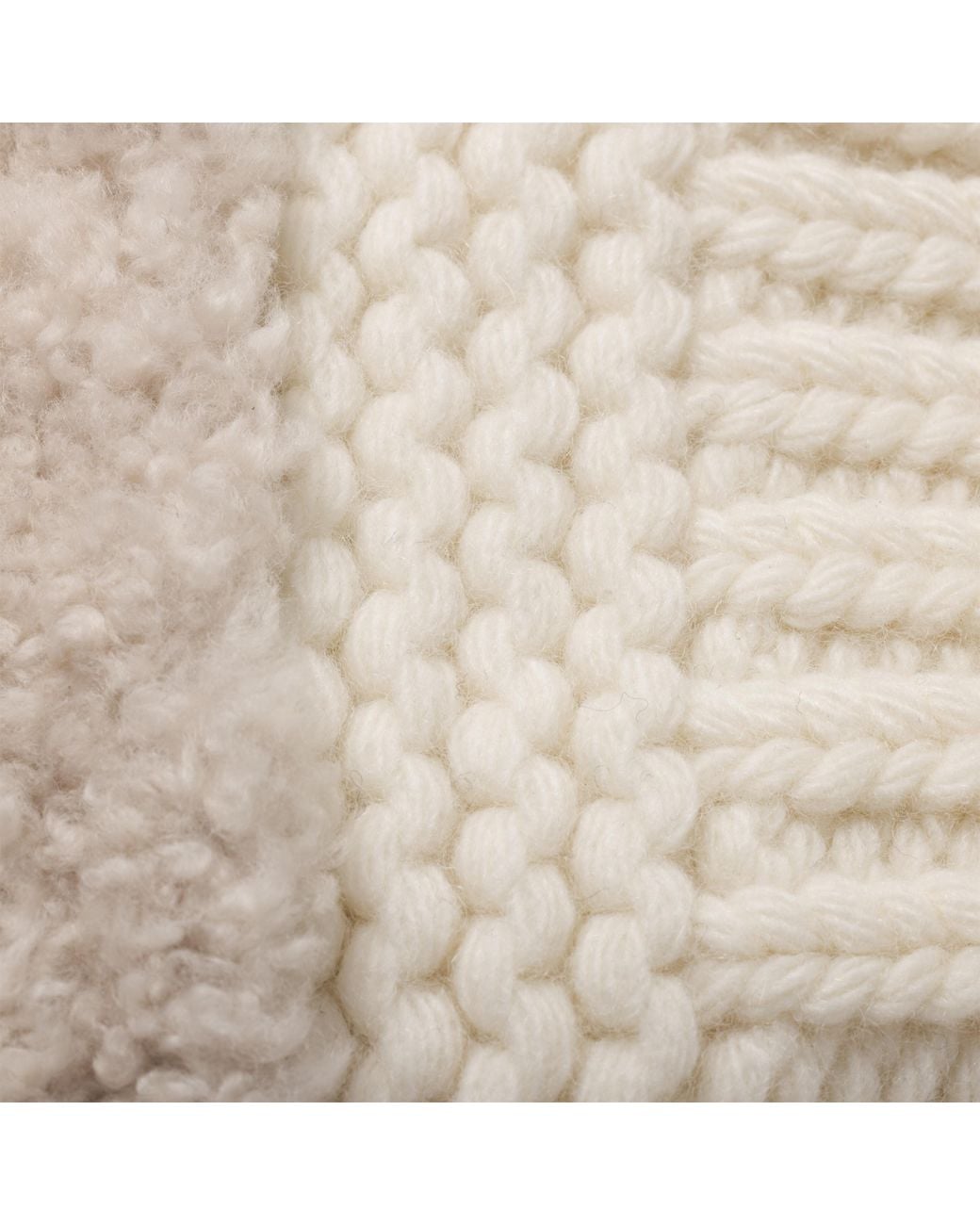 Miu Miu White Wool, Cashmere And Shearling Mittens