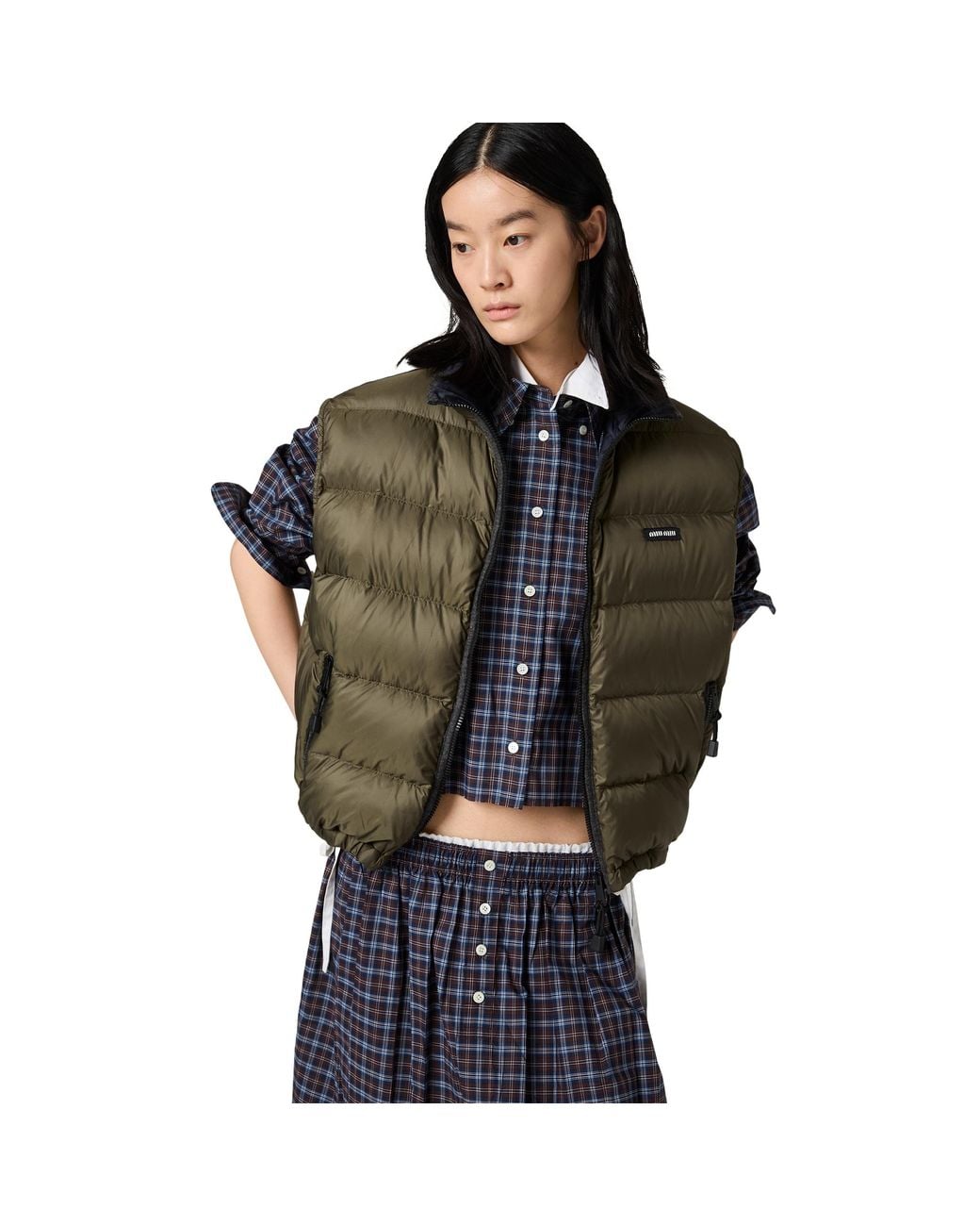 Miu Miu Green Padded Light Pongé Vest