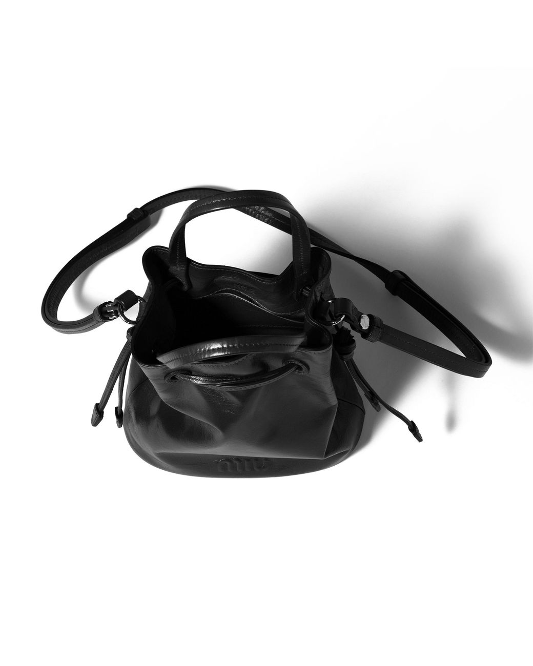 Miu Miu Black Shiny Leather Pouch