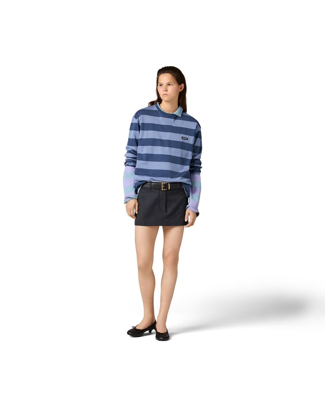 Miu Miu Blue Jersey T-Shirt