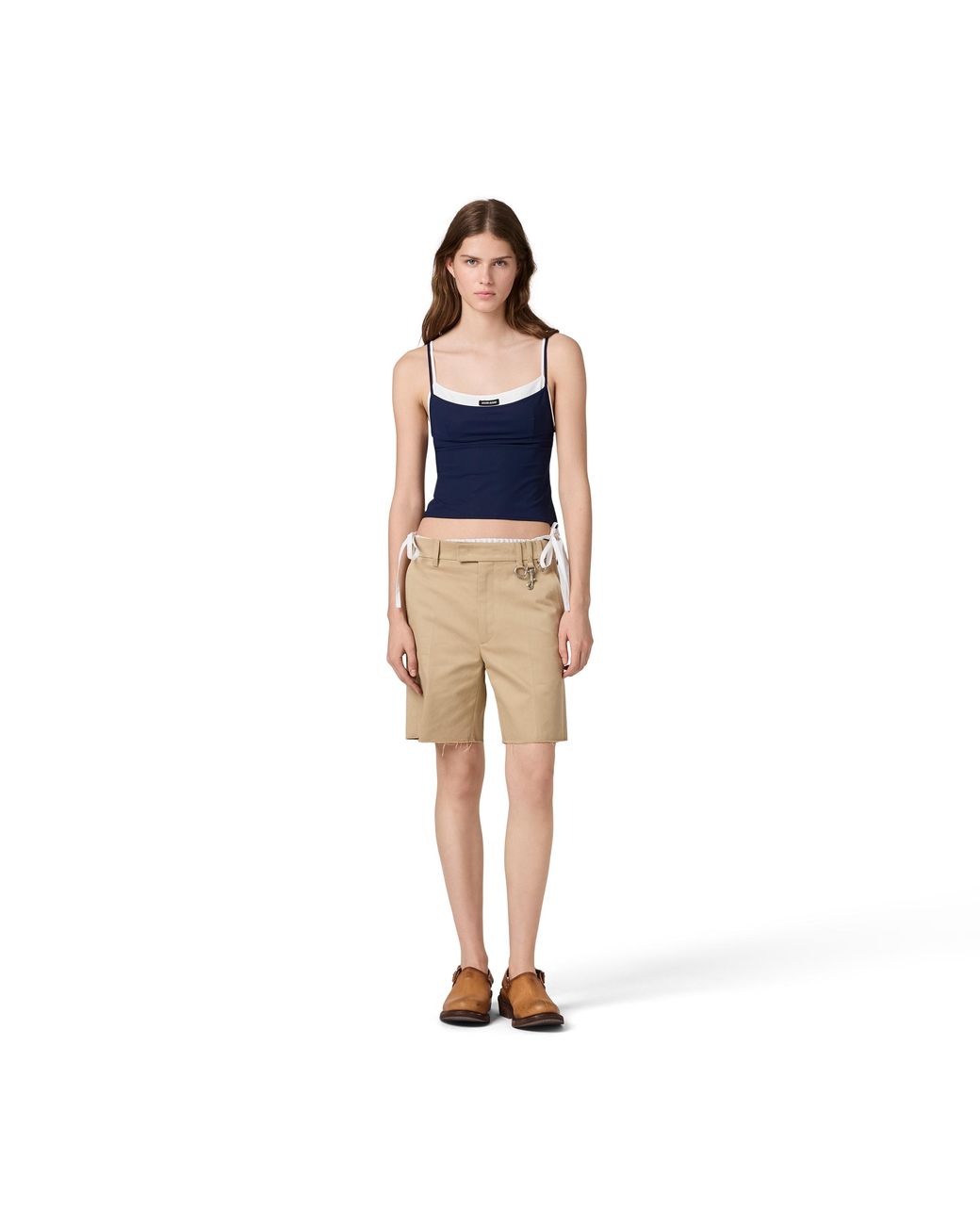 Miu Miu Blue Stretch Jersey Top