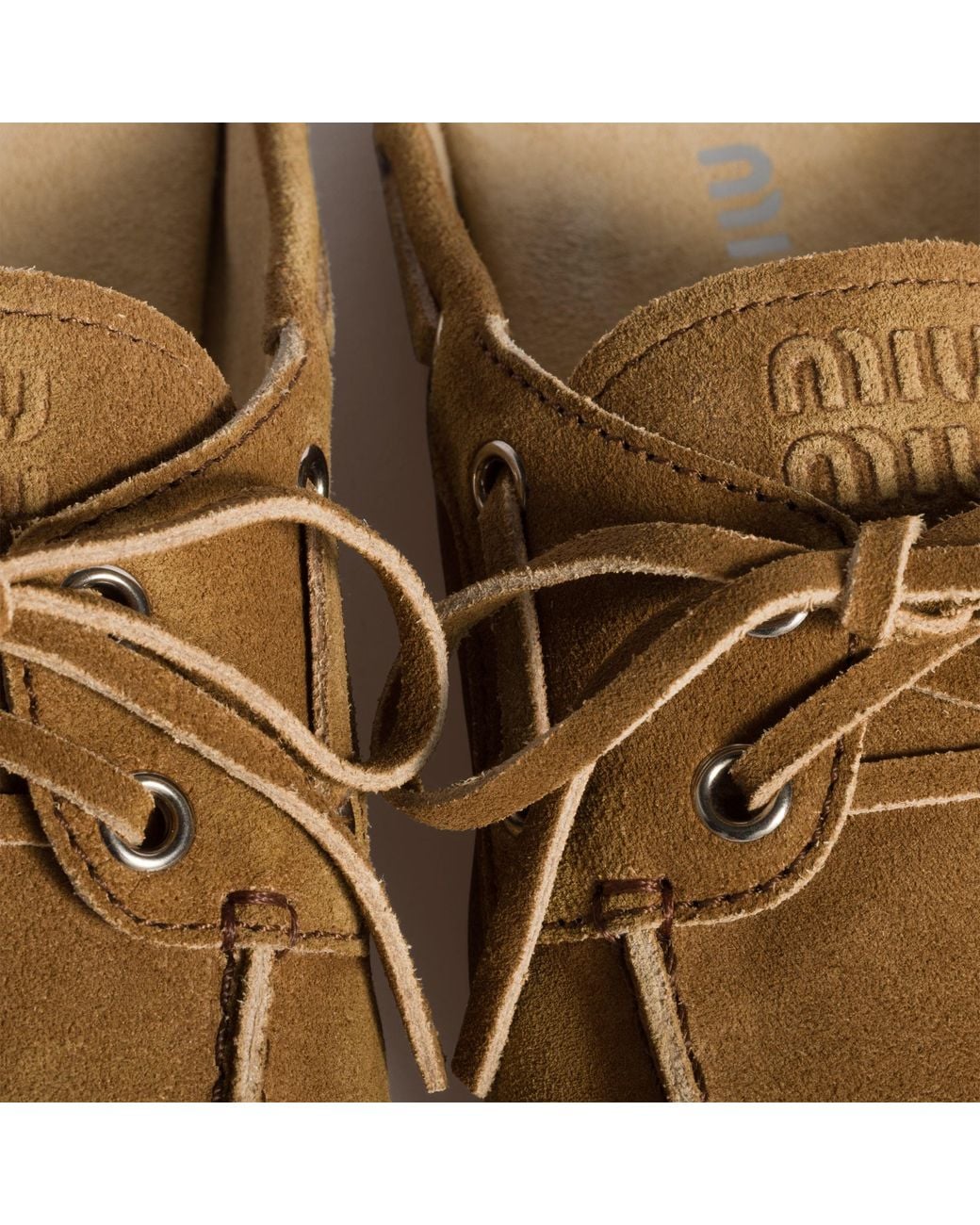 Miu Miu Brown Faded Suede Deck Mules