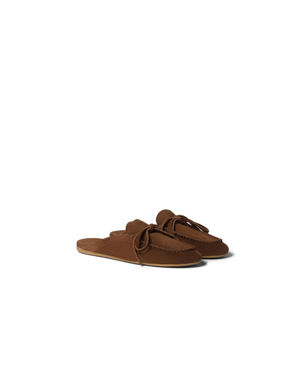 Miu Miu Brown Suede Deck Mules