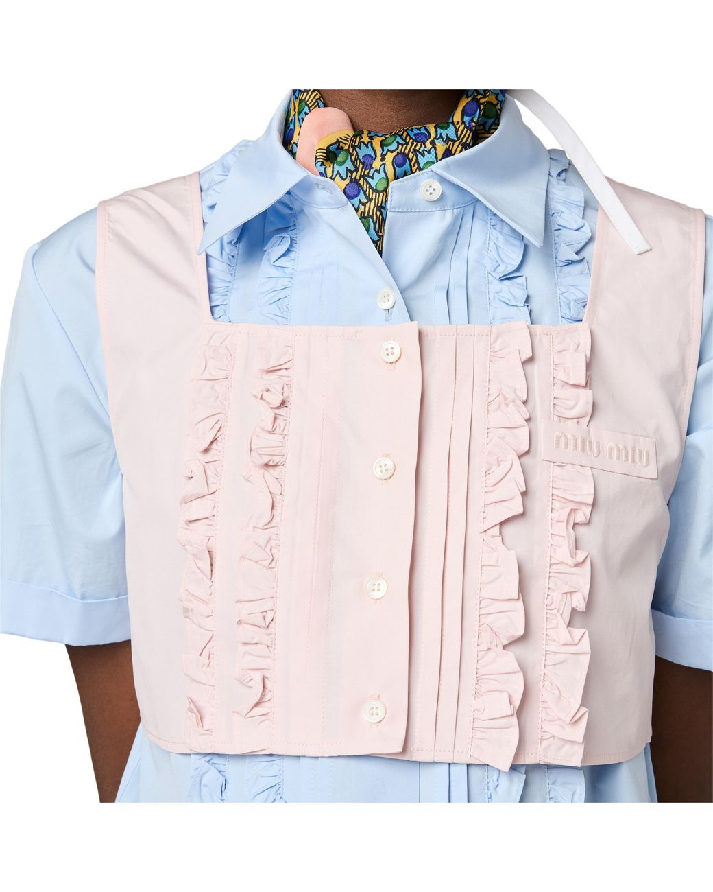 Miu Miu Pink Poplin Crop Top