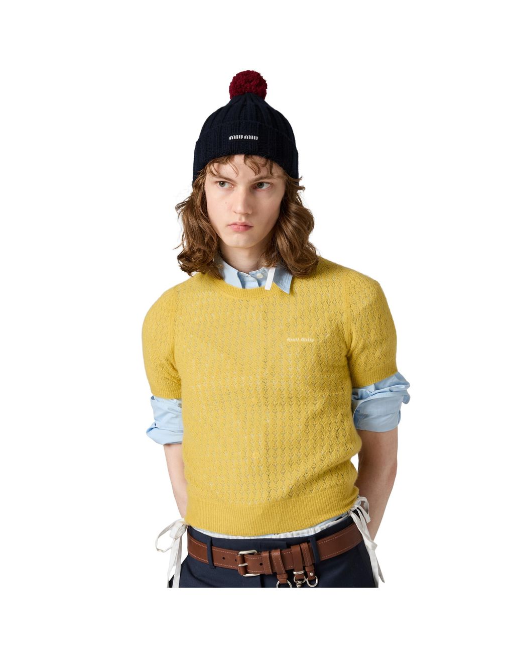Miu Miu Blue Cashmere Beanie