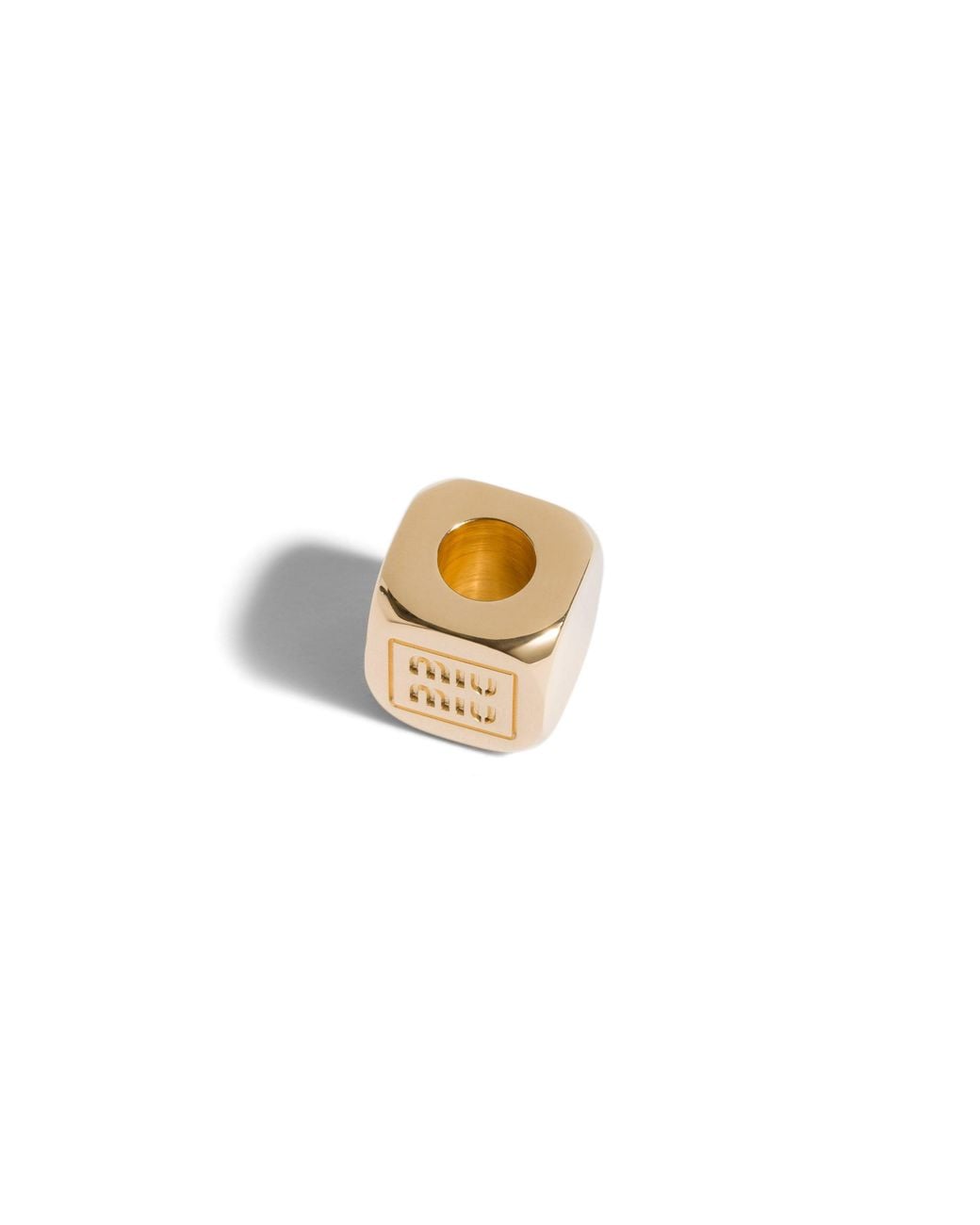 Miu Miu Pink Enameled Metal Dice Charm