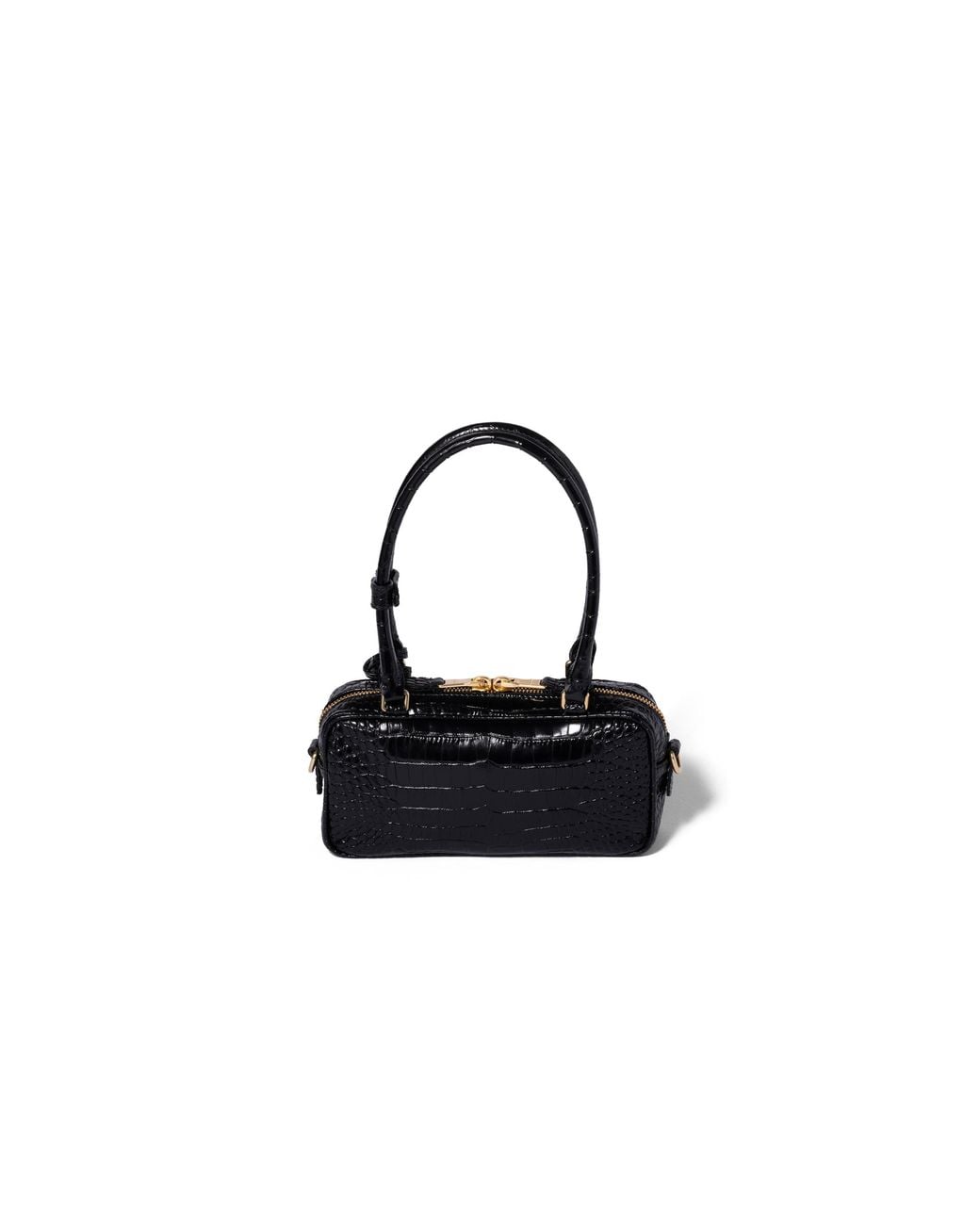 Miu Miu Black Beau Croco-Embossed Leather Mini-Bag