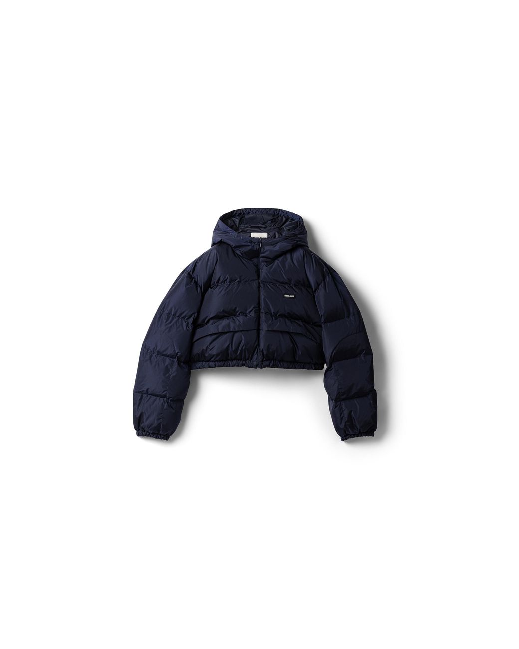 Miu Miu Blue Cropped Technical Fabric Down Jacket