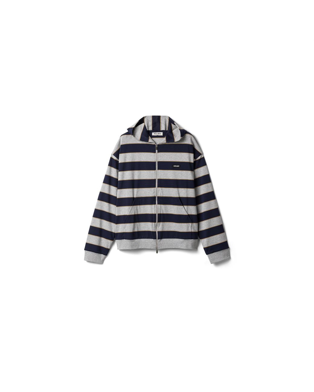 Miu Miu Blue Striped Jersey Hoodie