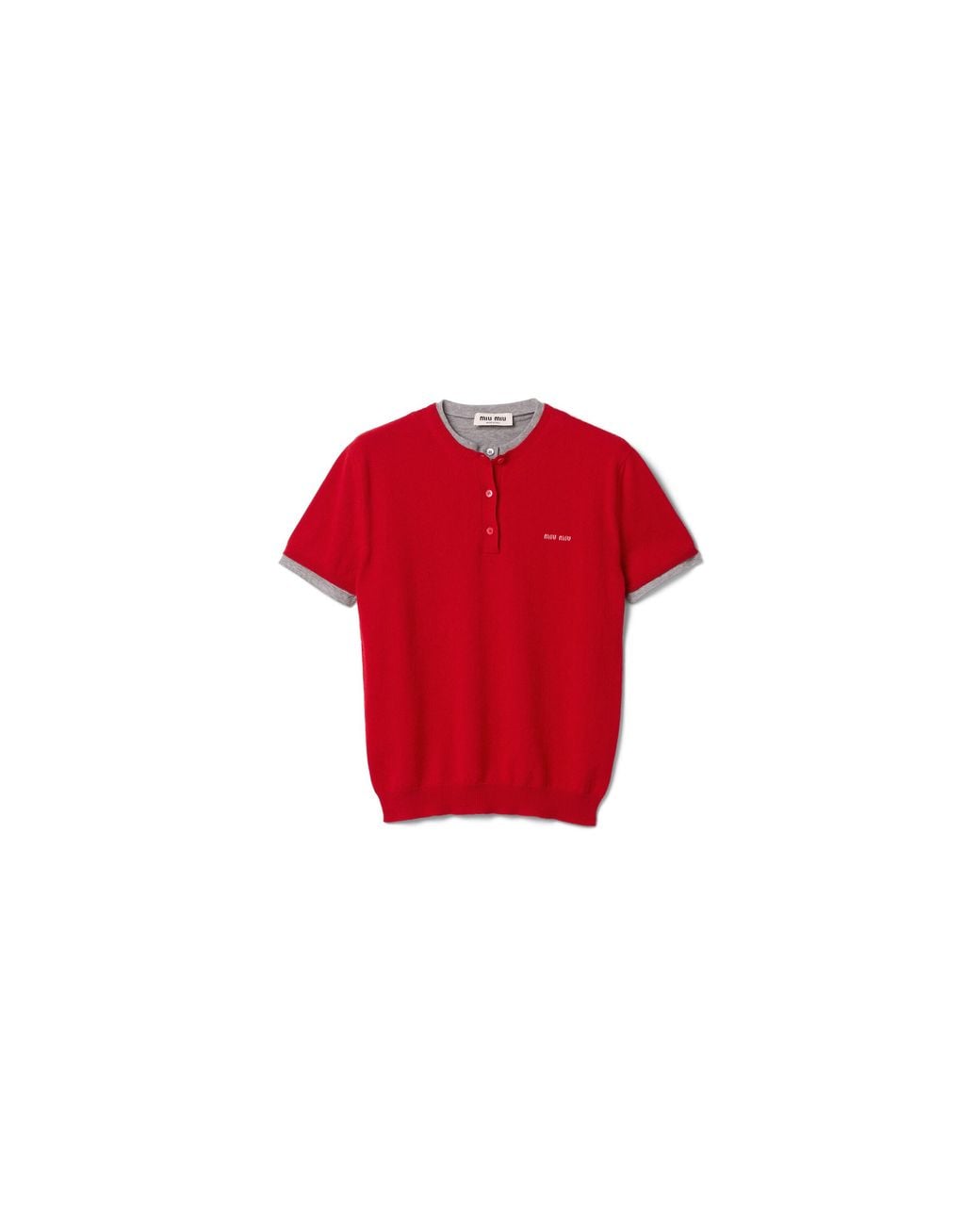 Miu Miu Red Cashmere And Jersey Sweater