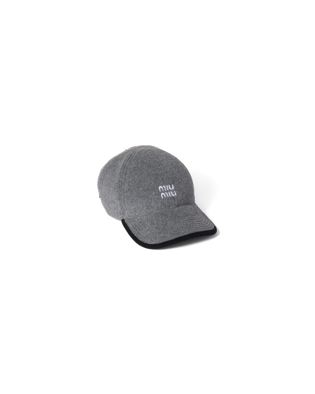 Miu Miu Gray Fleece Baseball Cap