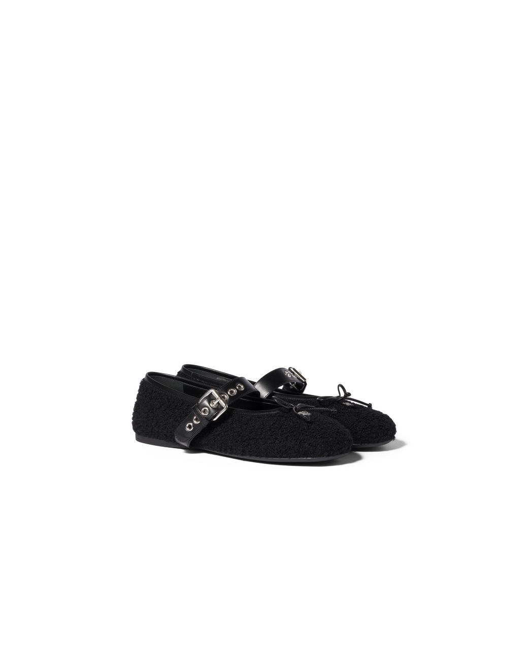 Miu Miu Black Mohair Ballerinas