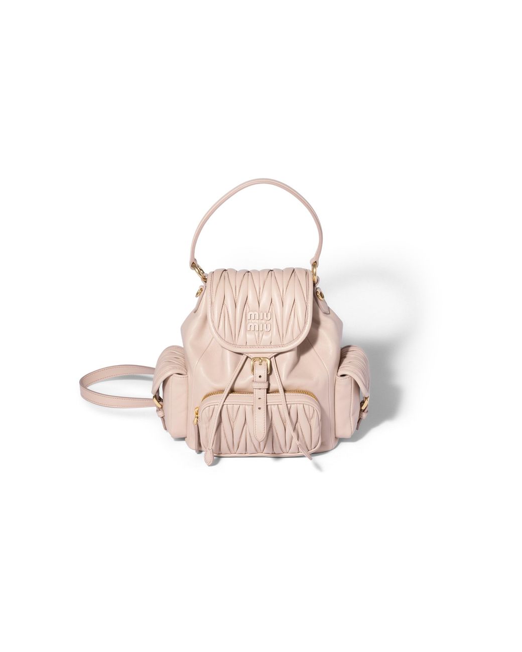 Miu Miu Pink Matelassé Nappa Leather Backpack